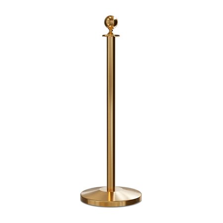 MONTOUR LINE Stanchion Post and Rope Sat.Brass Post Ball Top C-SB-BA